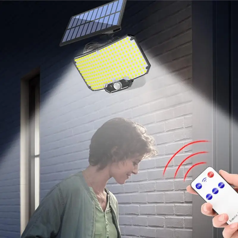 Solar Light Outdoor LED Waterproof Garden Light Sensor Garage Path Lighting with 3 Lighting Modes Single Head Split Wall Light