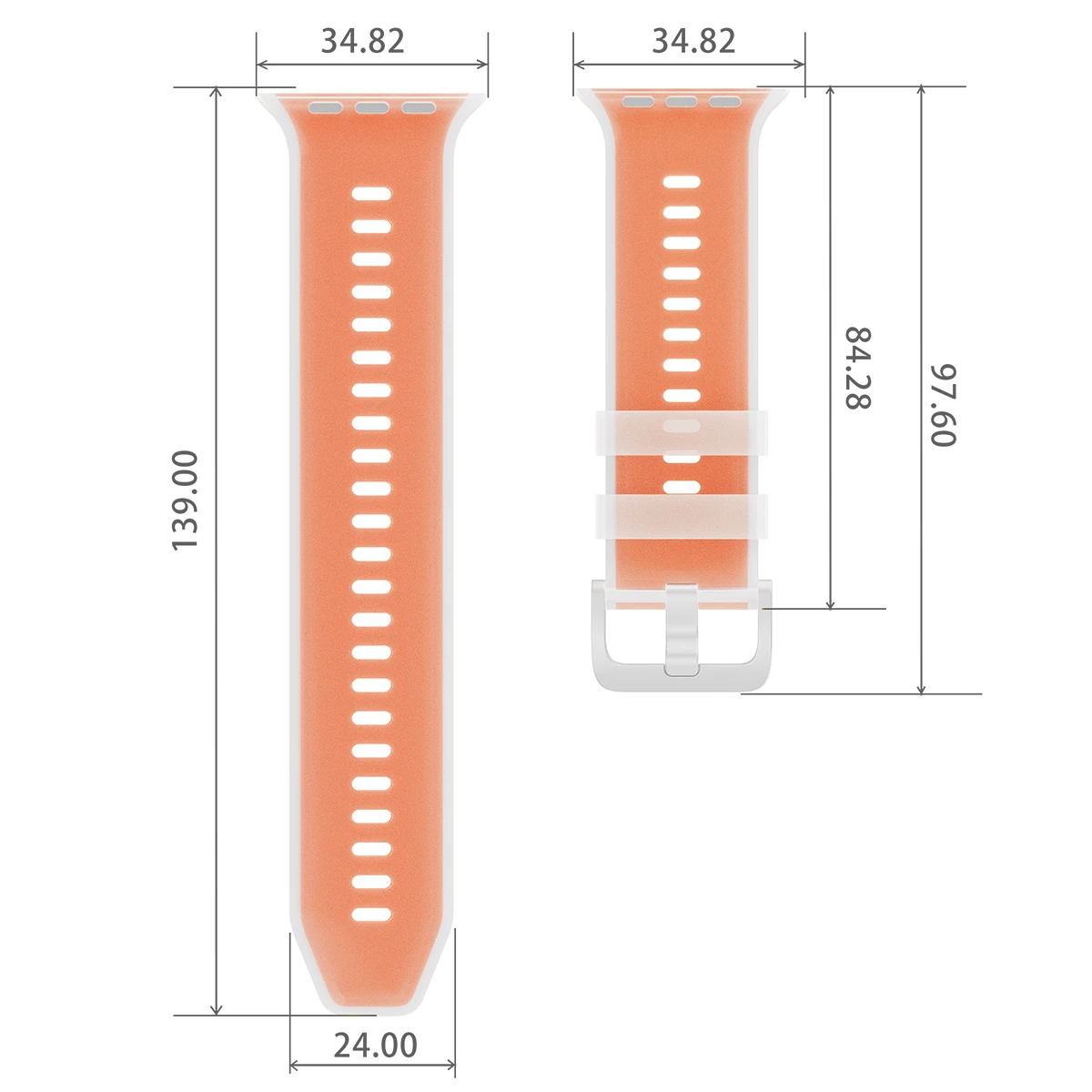 Durchscheinendes Silikonarmband für Apple Watch Ultra 3/2 49mm 46 45 44 42mm Sportarmband für iWatch S11 10 9 8 7 SE3 Ersatzarmband – Detail 2