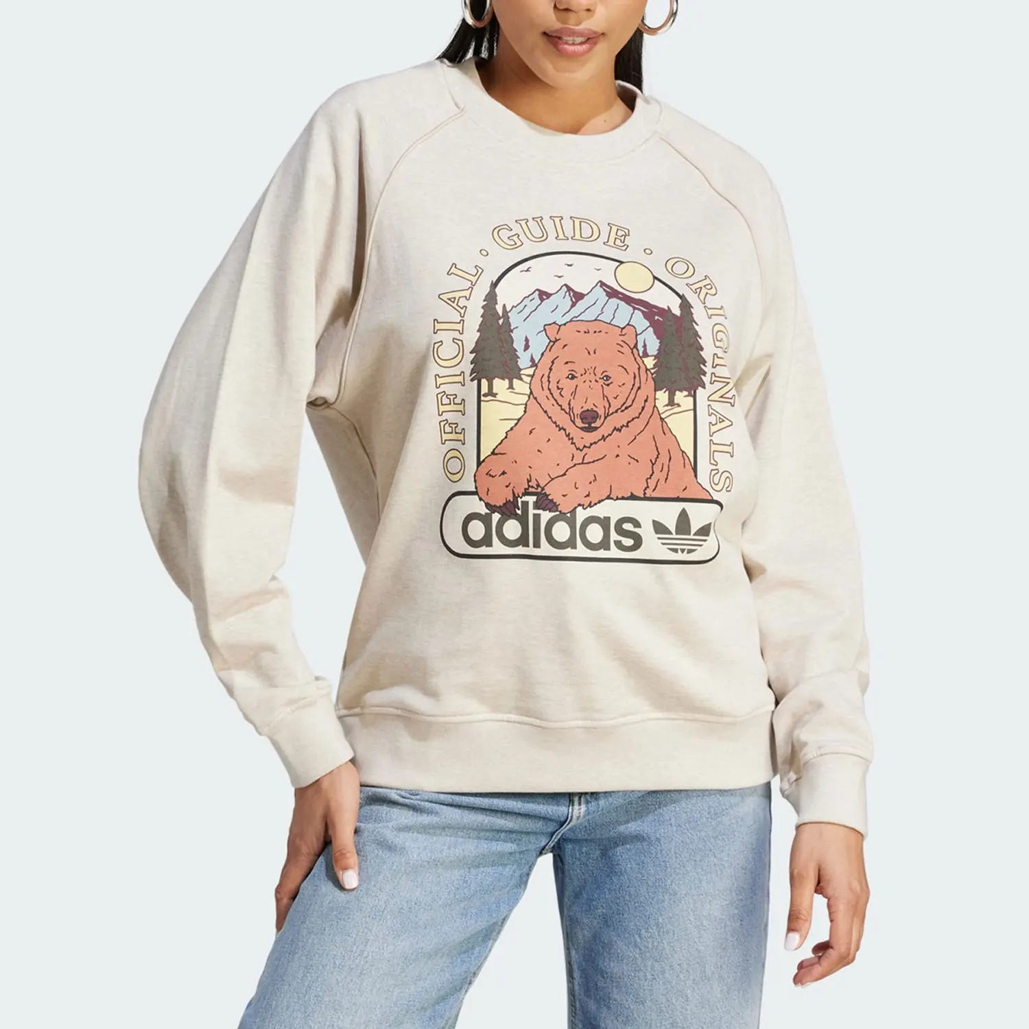 Adidas Genuine Three Leaves Fashion Women's Round Neck Sports Leisure Sweatshirt II5653