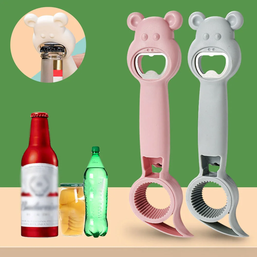 Multi-Function 4 In 1 Bottle Opener Can Opener Bottle Cap Screwing Device Beer Wrench Bottle Opener Kitchen Gadgets Accessories