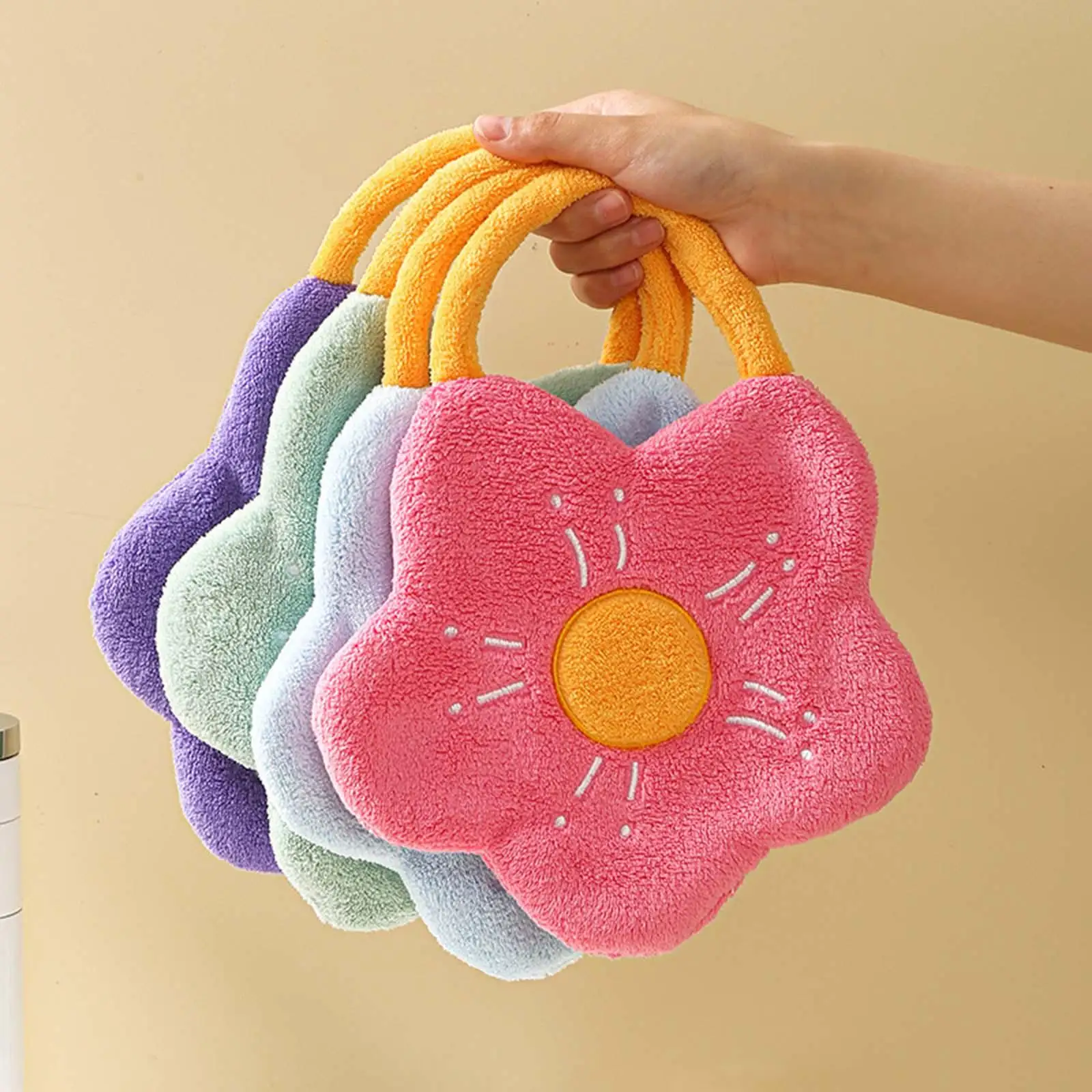 Hanging Hand Towels, Quick Drying Dishcloth, Absorbent, Reusable Fleece Rag Washcloths, Skin Friendly, Soft, Washable