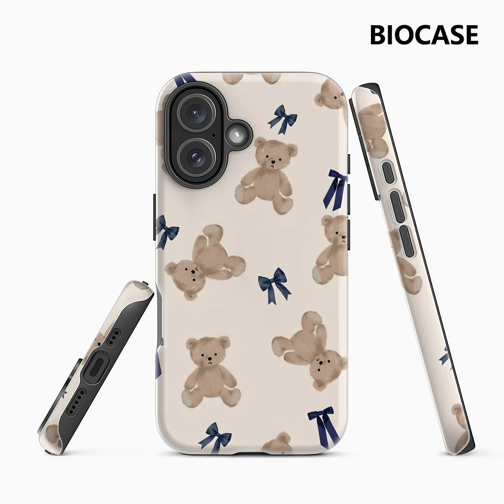 Teddybär-Handyhülle für magnetische Handyhüllen für iPhone 17 16 15 14 13 Pro Max Plus – Robuste Einzel- und Doppelschicht-Hülle
