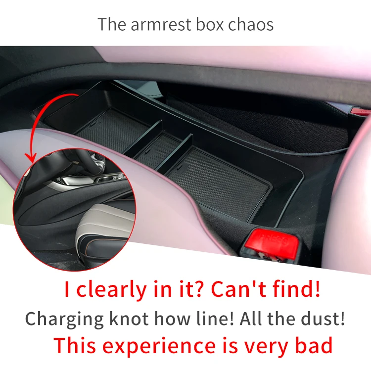 Smabee for BYD Dolphin (Not Fit Dolphin Surf/Dolphin Mini) Car Center Tray Central Lower Layer Storage Box Organizer Tidying