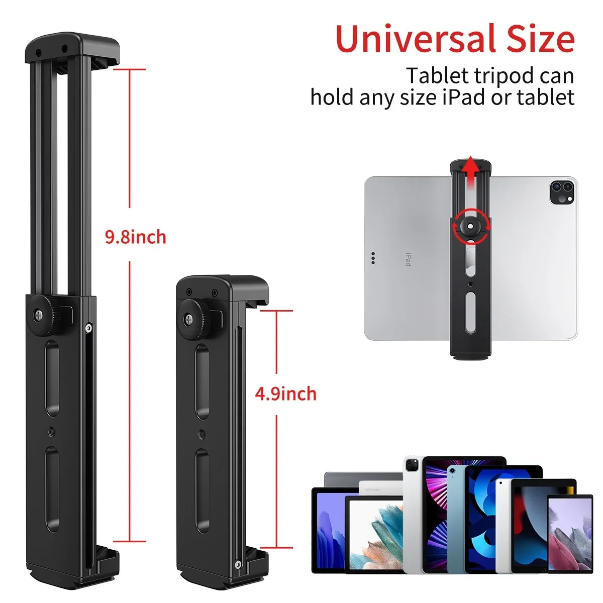 All Metal Tablet Computer Stand Universal Desktop Phone Support Stand Live Fixed Clip Assistant Tools Mobile Phone Holder