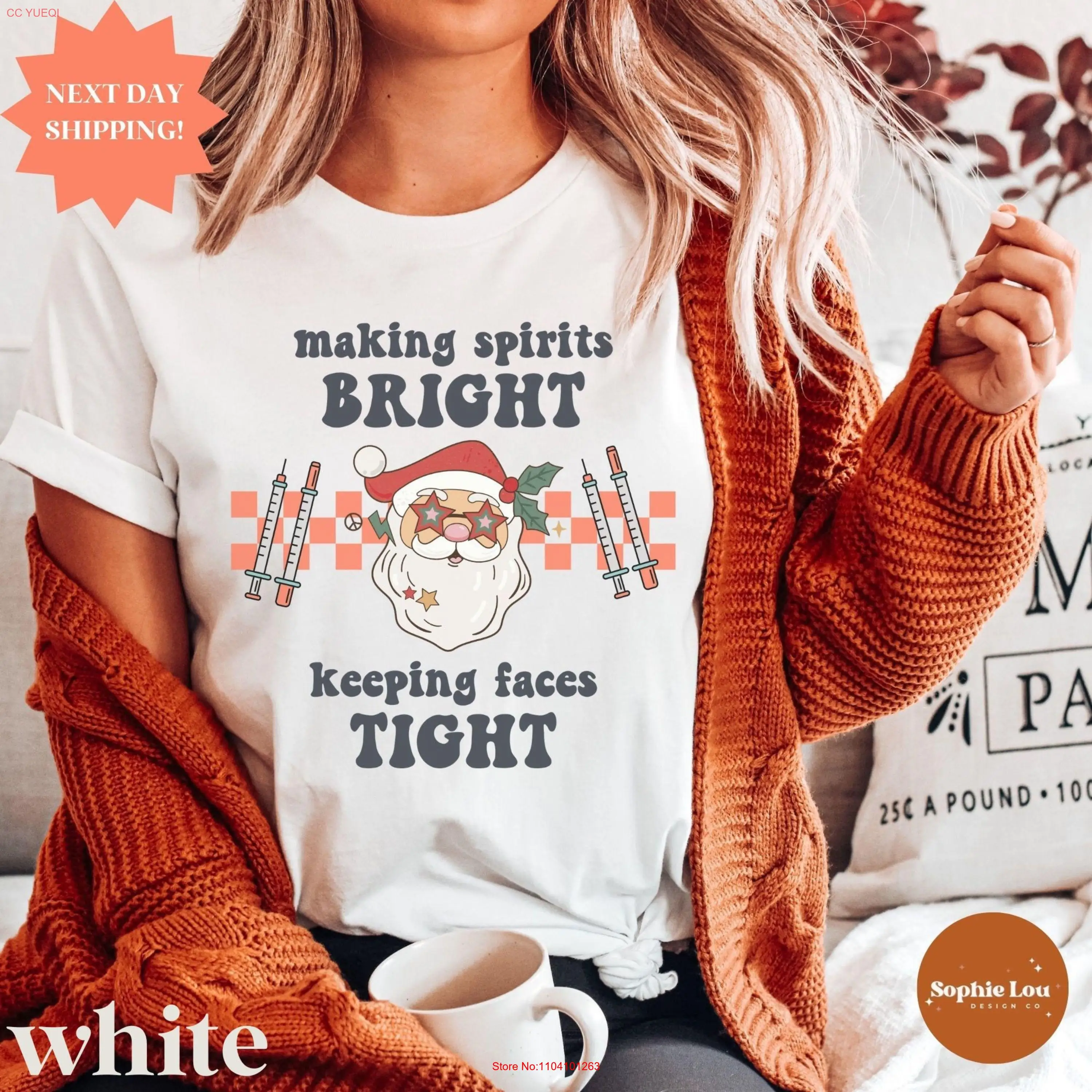 Camiseta navideña Botox, inyector estético de enfermera, relleno de Navidad, distribuidor de disportivo PA NP, cosméticos para vacaciones, mangas largas o cortas