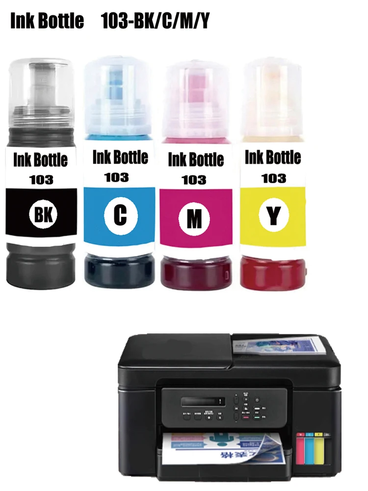 T103 103 104 Refill Dye Ink For Epson Eco Tank L1110 L3100 L3110 L3111 L3116 L3150 L3151 L3156 L3160 5190 Desktop Printer