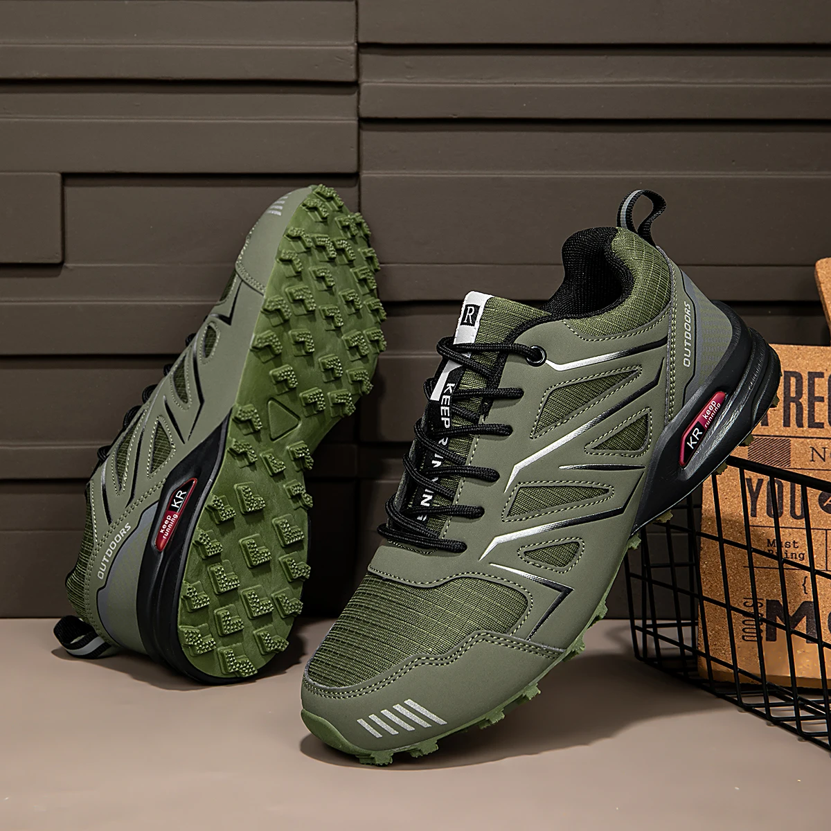 Wasserdichte Herren-Wanderschuhe, atmungsaktives Obermaterial, geeignet für jedes Gelände, Outdoor-Offroad, rutschfest, verschleißfest, Sportschuhe – Detail 37