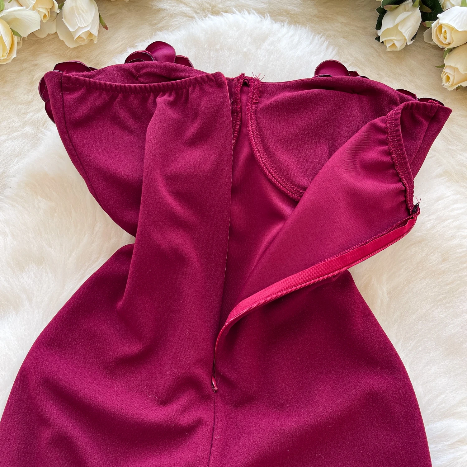 Chic vintage tridimensionale diviso sottile elegante fata moda coreana abito donna abbigliamento mini abito