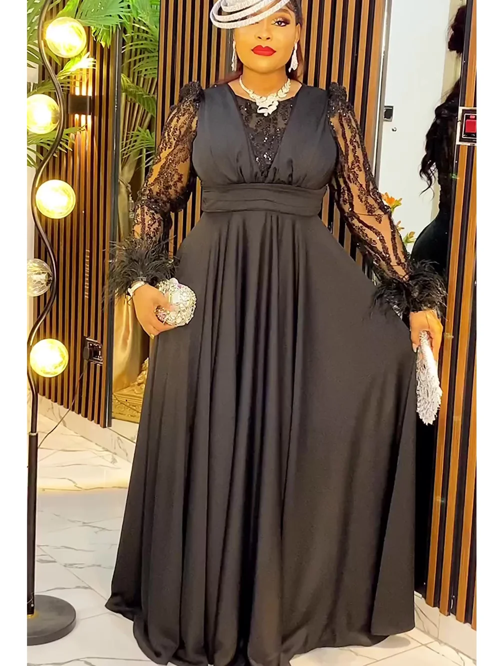 

African Dresses for Women 2025 New Fashion Plus Size Sequin Evening Party Long Dress Dashiki Ankara Outfits Robe African Clothes