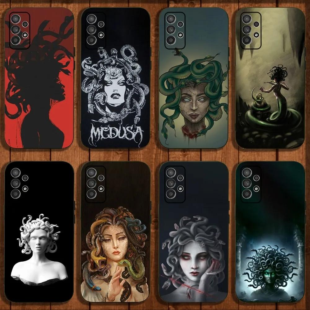 

Ancient Greek Mythology Medusa Phone Case For Samsung Galaxy A13,A21s,A22,A31,A32,A52,A53,A71,A80,A91 Soft Black Cover