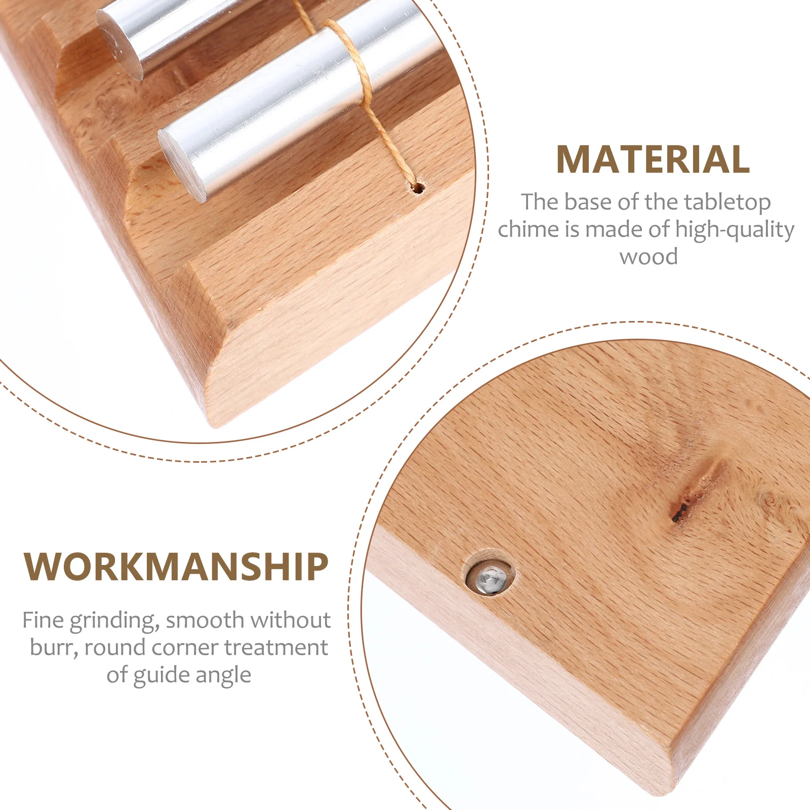 

5 Phoneme Wind Chime Tabletop Chimes Percussion with Mallet Yoga Accessories Adjust