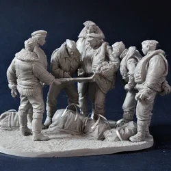 1/32  Diecast Resin Figure Model Kit Soldier Pilot 7 People (Including Base) Gk Statue Unassembled Unpainted Free Shipping Toys