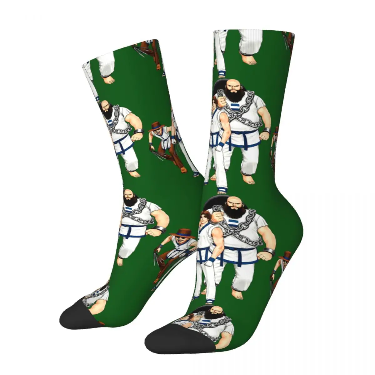 Funny Crazy Sock for Men Big Hammer Hip Hop Harajuku Arcade Game Fun Little Game KOF Happy Seamless Pattern Printed Sock