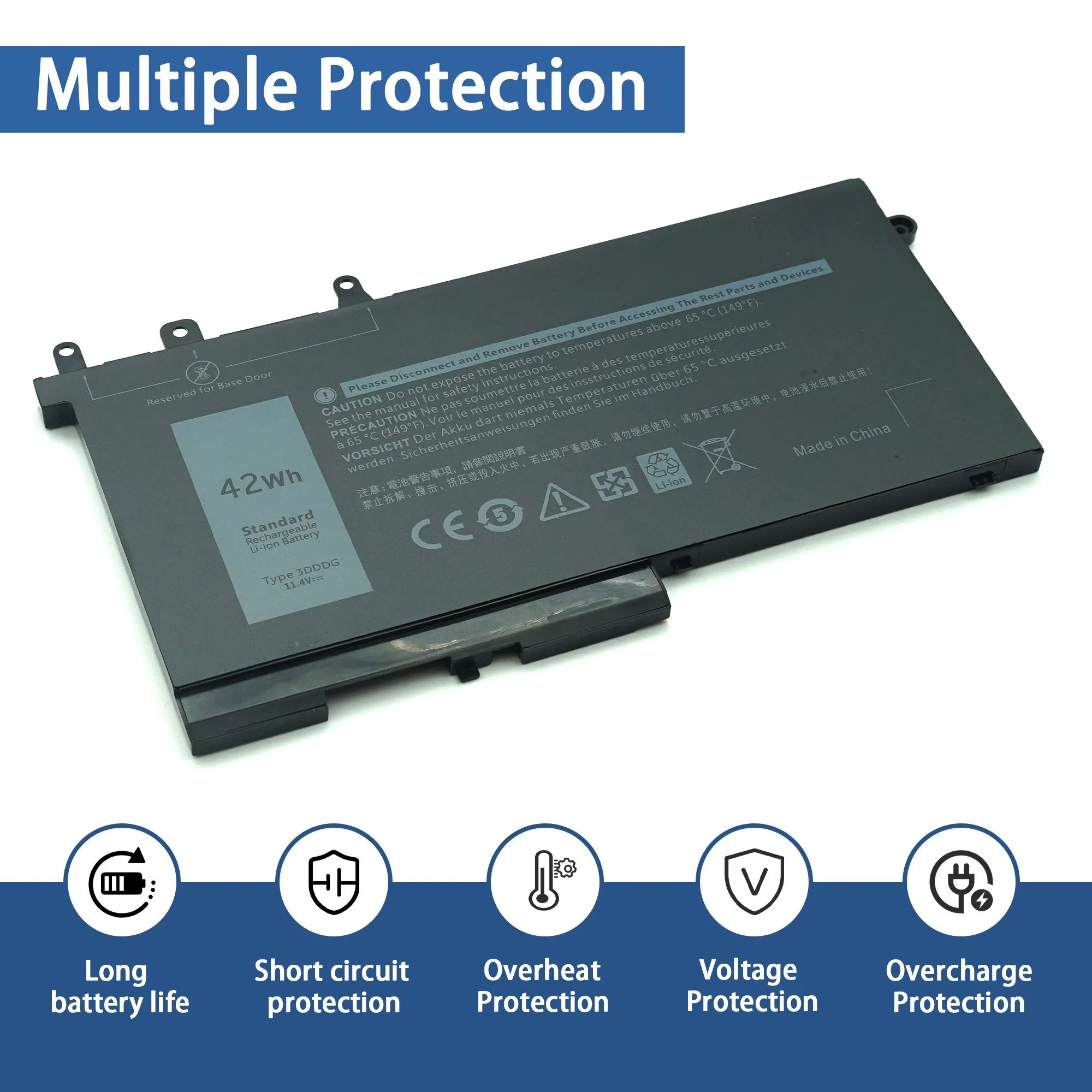 GJKNX 3DDDG  93FTF Laptop Battery For Dell Latitude 5480 5580 5280   E5580 E5290 E5490 E5590 E5280 E5480 Series