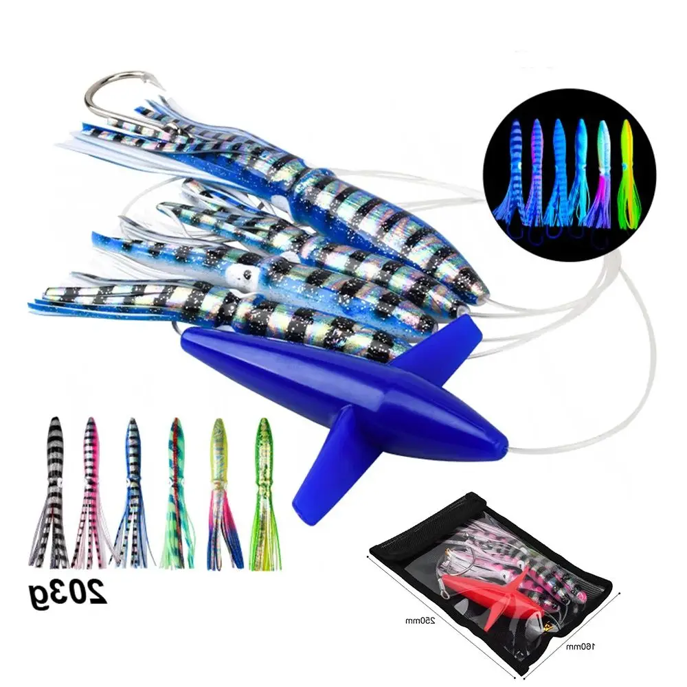 Mahi Wahoo Big Game Fishing Teaser Rigged Feather Bird Trolling Lure Squid Tuna Daisy Chain Saltwater Artificial Bait