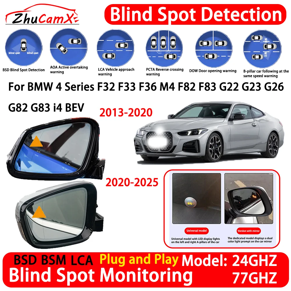 for BMW 4 Series F32 F33 F36 M4 F82 F83 G22 G23 G26 G82 G83 i4 BEV Blind Spot Detection System BSD BSM Lane Change Assist RCTA