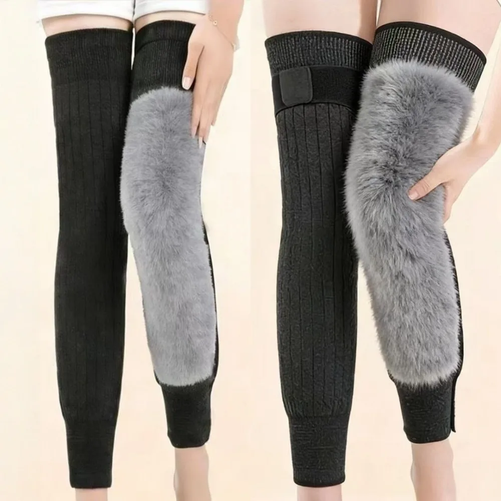 Cold-proof Warm Knee Pads with Straps Elastic Windproof Thick Knee Protector Wraps Leg Comfortable Winter Knee Cover Arthritis