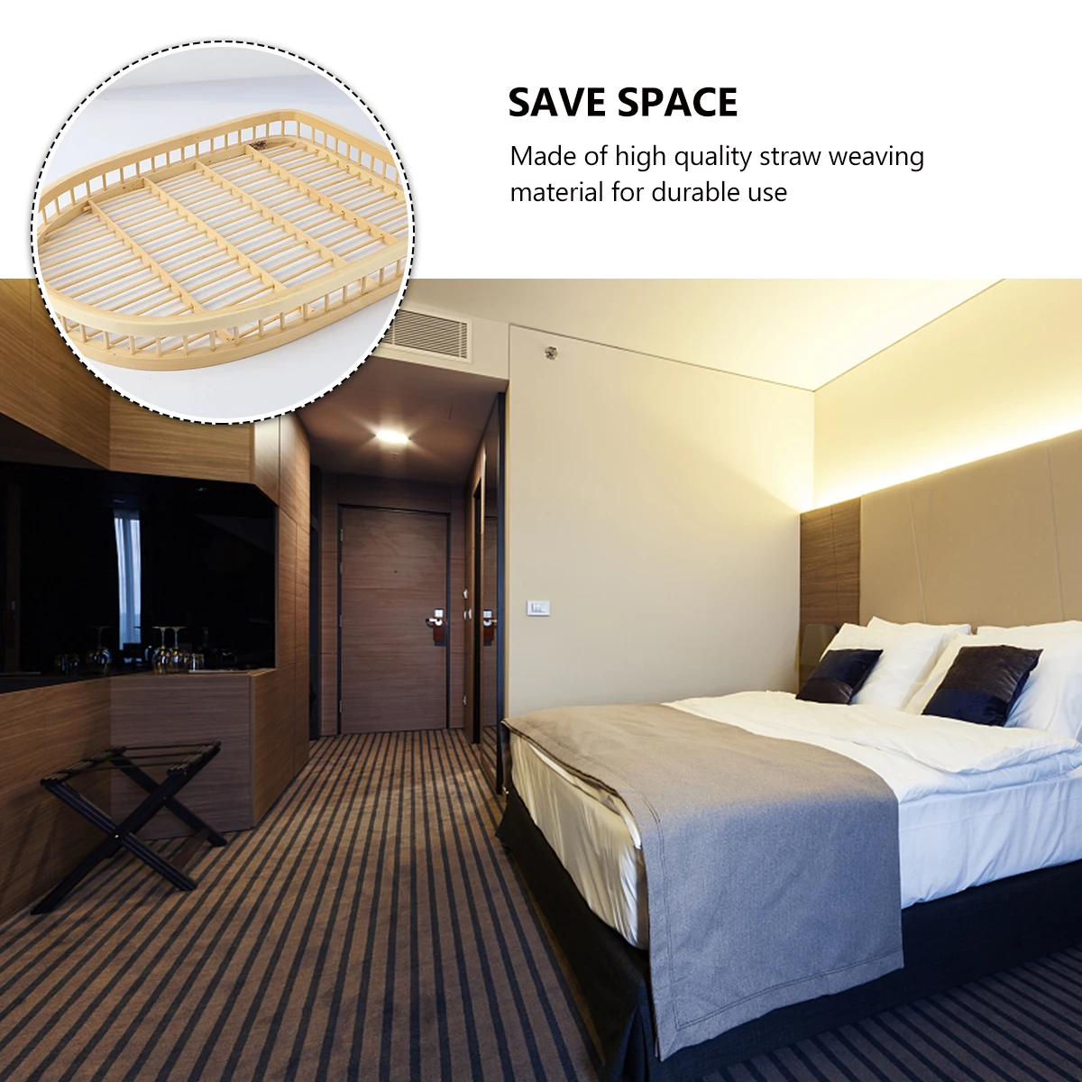 

1 pc Bamboo Rattan Shoe Basket Storage Tray Woven Organizer Slippers Space-Saving Hotel Home Weaving Storage Basket Shoes Rack