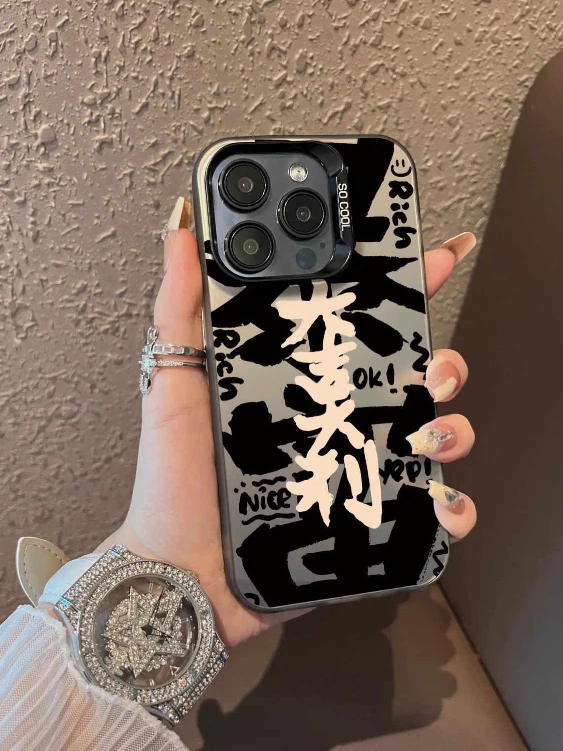 Chinese Style New Year Good Luck Case for iPhone 15 14 13 Pro Max Back Phone Cover for 12 11 Pro Plus 8 7 X XS Acrylic Cover