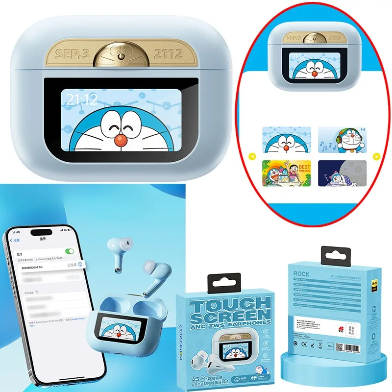

Doraemon Touchscreen Wireless Bluetooth Earphones Anime Noise Reduction Game Video Earphones HIFI Sound Quality Sports Earphones