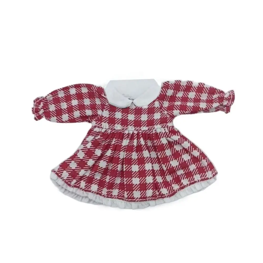 Accessori per bambole manica foglia di loto gonna OB11 abbigliamento Casual fatto a mano vestiti per bambole Plaid cotone Obitsu11 abiti regalo per bambini