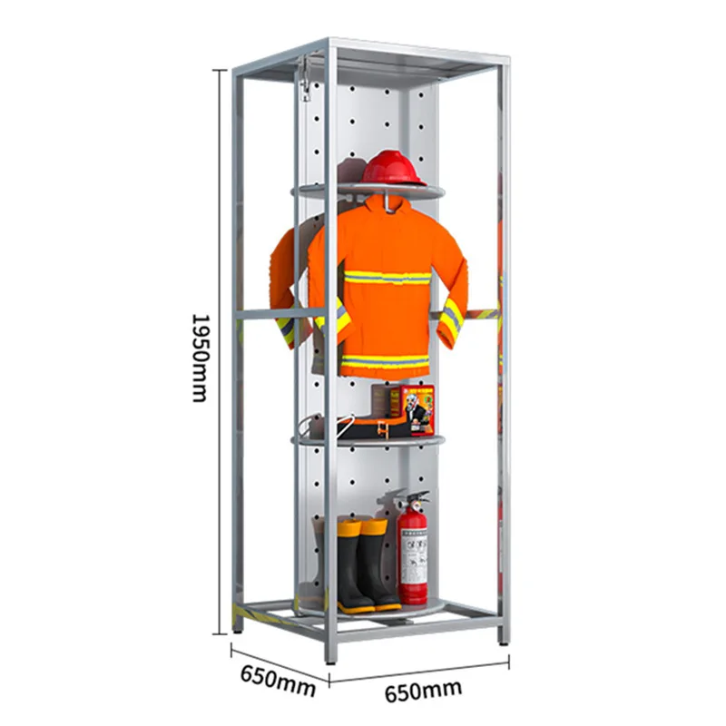 Fire clothing rack Stainless steel combat clothing rack Rescue equipment Chemical protection clothing Double-sided rotating coat