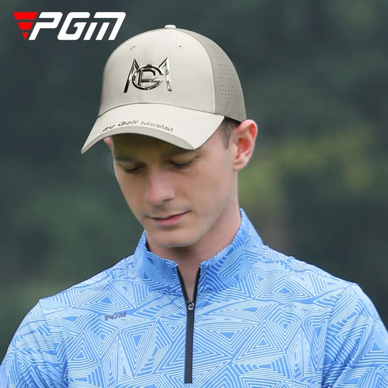 PGM Summer Male Casual Peaked Hats Sun Protection Golf Caps Outdoor Breathable Sports Golf Hat Anti-sweat Adjustable Cap Anti-UV