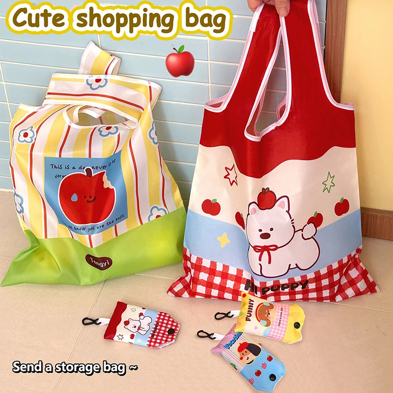 Captivating Cartoon Themed Handbag, Multipurpose Portable Shopping Bag, Spacious Shoulder Bag Great for Girl's Present