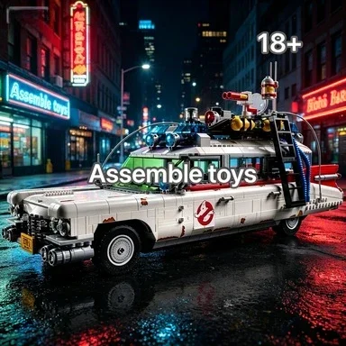 

Bandai 10274 Ghostbuster Ecto-1 MOC Building Blocks Car Model Party Favor Halloween Christmas Gift compatible with LEGO bricks