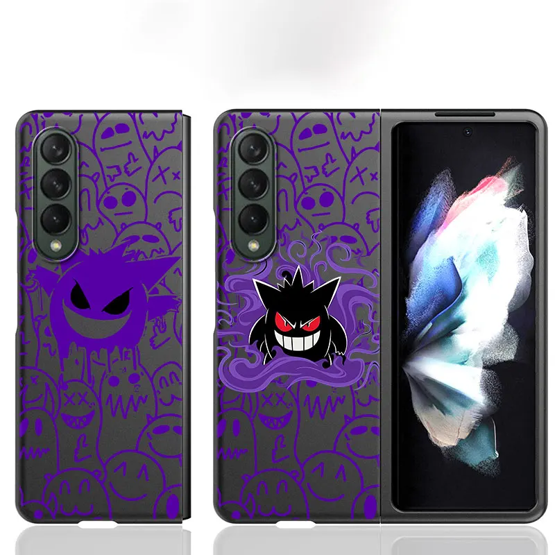 Case for Samsung Galaxy Z Fold4 Z Fold5 ZFold6 5G ZFold4 Z Fold3 Bumper Protection Pokemon Gengar Shockproof Cases Cover Black