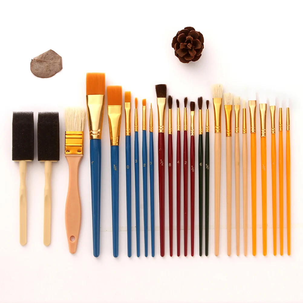 25pcs Oil Painting Brush Set Premium Art Paint Brushes For Kids Students Watercolor Painting Drawing Tools Art Supplies