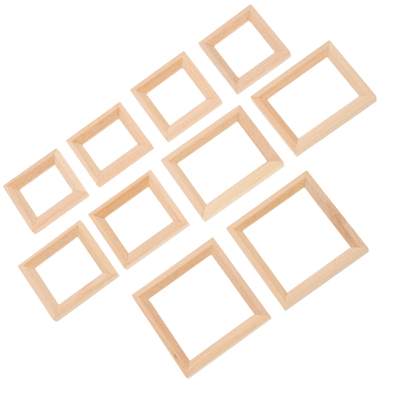 10 Pcs Mini Furniture Photo Frame House Miniature Frames Toys for Toddlers Picture Wood Crafts Unfinished Wooden Baby Boys