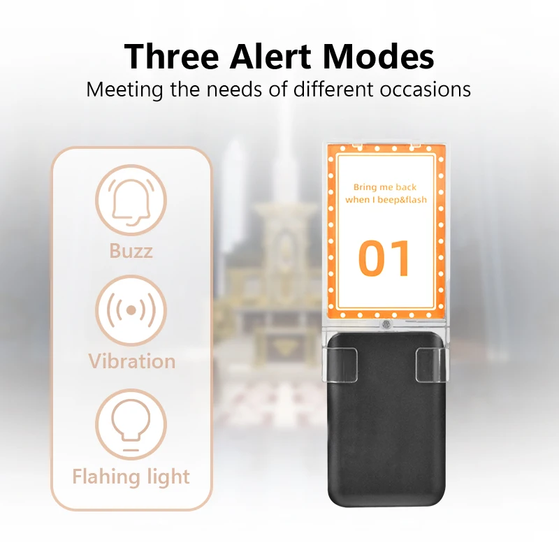 Restaurant Buzzer Pager, Visitor Pager System, Out of Range Alarm, Individual Keypad with Batteries, Pager for Food Trucks