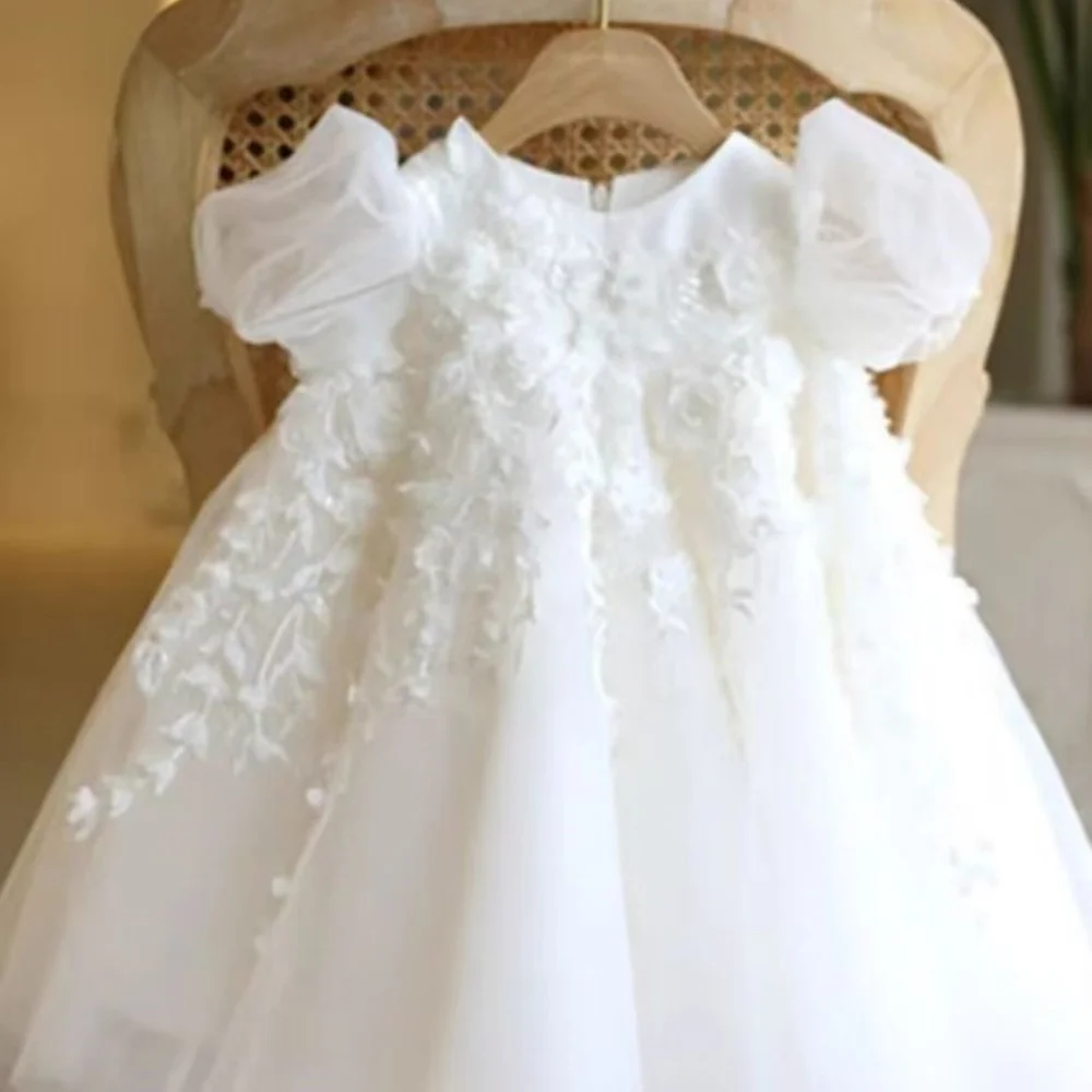 

One Year Old Baby Girl Dress 2026 New Summer High-end Children's Birthday Banquet Flower Girl Wedding Dress Princess Dress