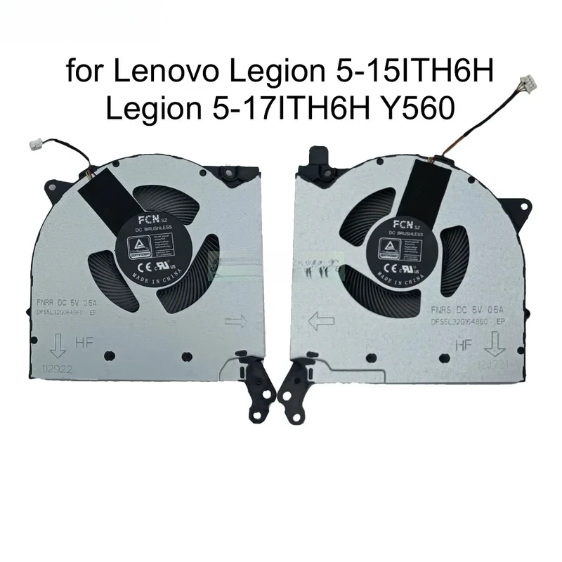 CPU GPU Cooling Fan For Lenovo Legion 5-15ITH6H 5-17ITH6H 82JH 82MH 82JM Y560 Gaming Laptop PC Cooler Fans 5H40S20332 FNRS FNRR