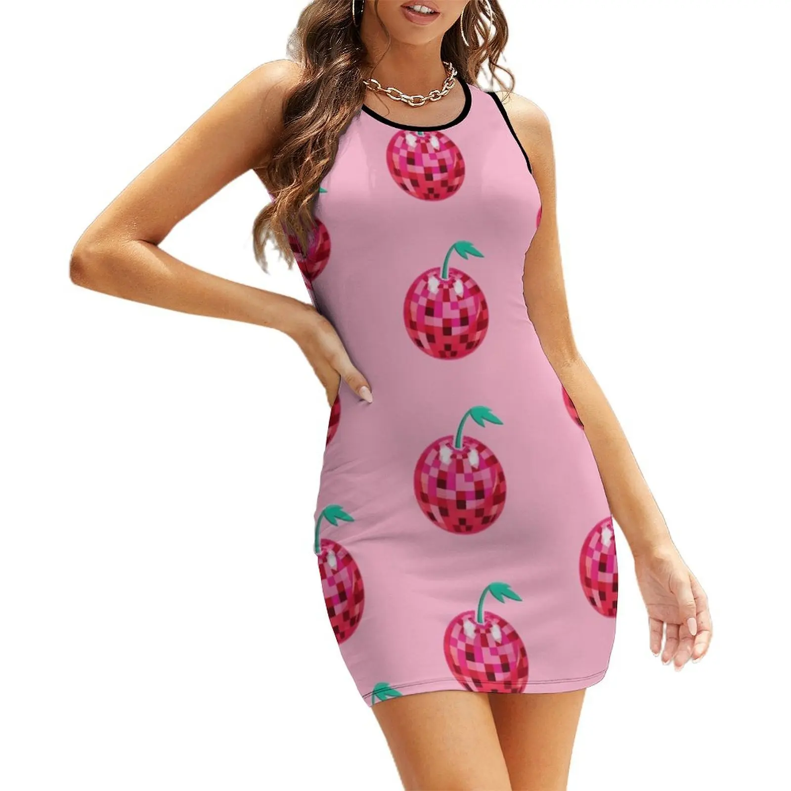 

Cherry Disco Ball Sleeveless Sundress dress summer 2025 women Bridesmaid dress woman dresses with long sleeves