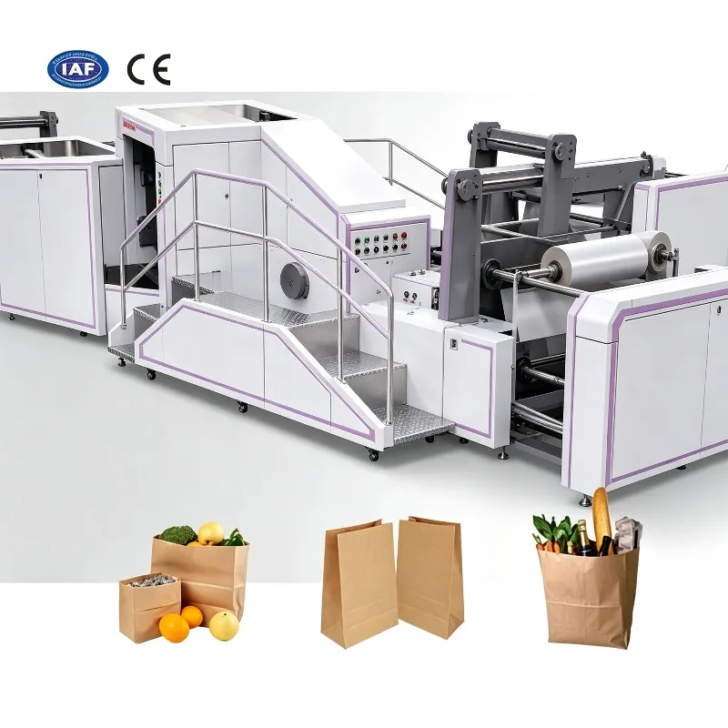 Eco-friendly Paper Bag Manufacturing Equipment Europe Bag Forming Machine Digital Print Food Paper Flat Bag Machine