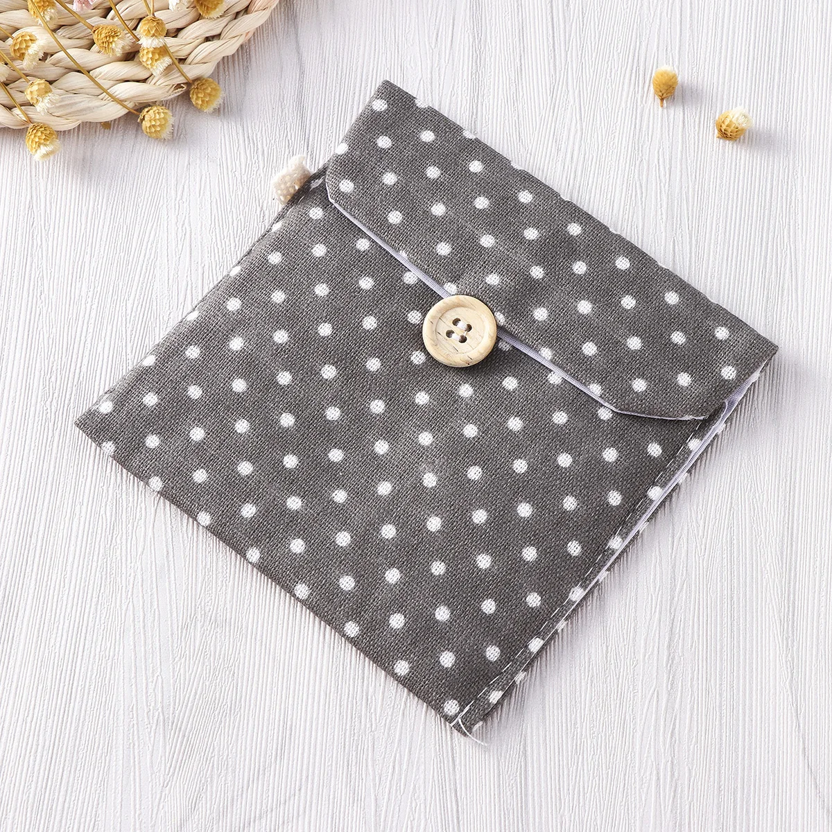 

Cute 3- Sanitary Napkin Organizer Case Women Girls Menstrual Holder Secret Linen Bag Brown Travel Sewing Kit Storage Small