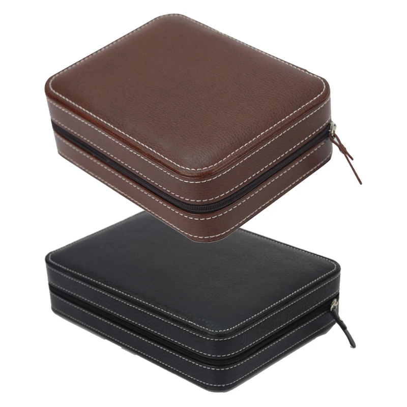 2,4,6,8,10,12 Slots Portable Watch Box Zippered Watch Display Storage Travel Watch Collector Case for Business Trips and Gift