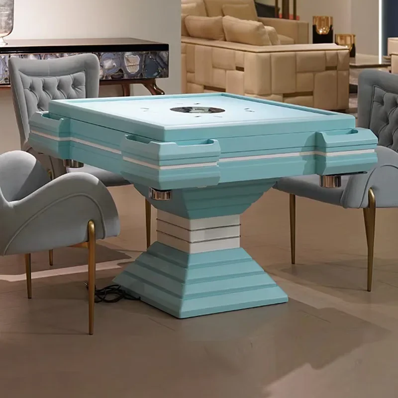 Electric mahjong machine high-end villa home automatic shuffling solid wood tower mahjong table