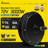 Electric Bicycle Motor 72V 3000W E-bike Rear Rotate Brushless Non-gear Hub Motor Drive for Ebike Conversion Kit and Scooter