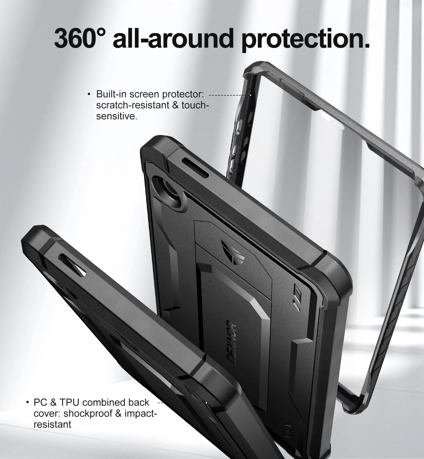 Imagem -05 - Capa Dexnor para Samsung Galaxy Tab a9 8.7 Protetor de Tela Embutido Kickstand Pesado à Prova de Choque Capa Protetora de Corpo Inteiro