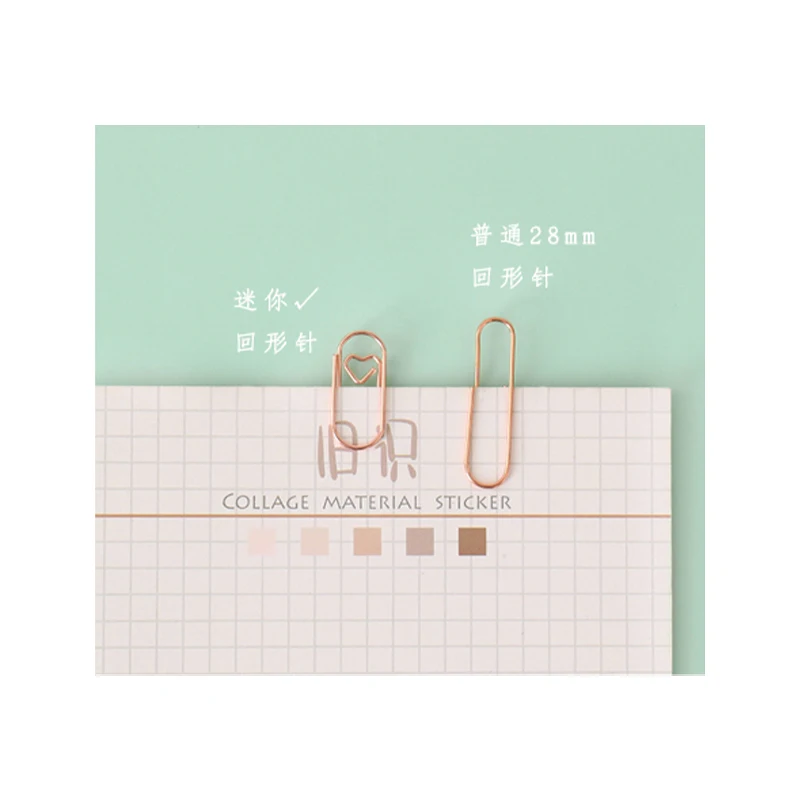 Mini Love Paper Clip Metal Gold Cute Heart Paper Clip Mini Clips Office Table Accessories Shool Clipe De Papel Clipes De Papel