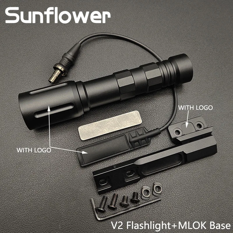 

Sotac Tactical Metal V2 Flashlight LED 1000Lum M300 M600 Scout light Airsoft Hunting Weapon Lights For mlok Keymod Rail