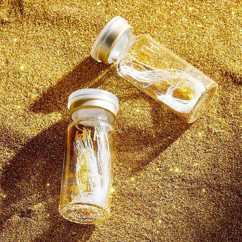 Imagen 2 del producto Hilos de proteína para el rostro, seda nutritiva de colágeno dorado, 20 piezas, seda proteica, trae un brillo joven, belleza hidratante absorbente