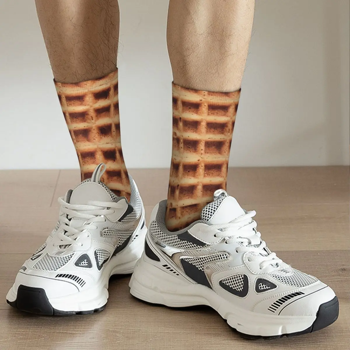 Chaussettes Harajuku Waffle Time pour hommes et femmes, chaussettes longues toutes saisons, bas de haute qualité, accessoires pour cadeaux