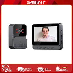 4.3-inch IPS screen 2.4G Bluetooth wireless video intercom doorbell 1080P video surveillance villa family apartment camera