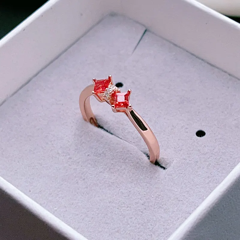 

Кольцо с натуральным красным сапфиром и сертификатом, 3 мм, 0,3 карата, серебряное кольцо с сапфиром для повседневного ношения, ювелирное изделие с драгоценными камнями, покрытое 18-каратным золотом