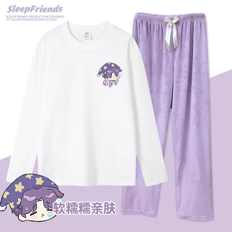 

Аниме Love and Deepspace Zayne Sylus Xavier Rafayel Косплей Мультфильм Добавить плюшевую теплу осенне-зимнюю милую пижаму