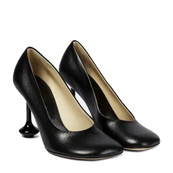 2025Spring/Summer New High Heel Round Head Water Diamond Shallow Mouth Single Shoes Fashion Party Wedding Sexy Large Sandals